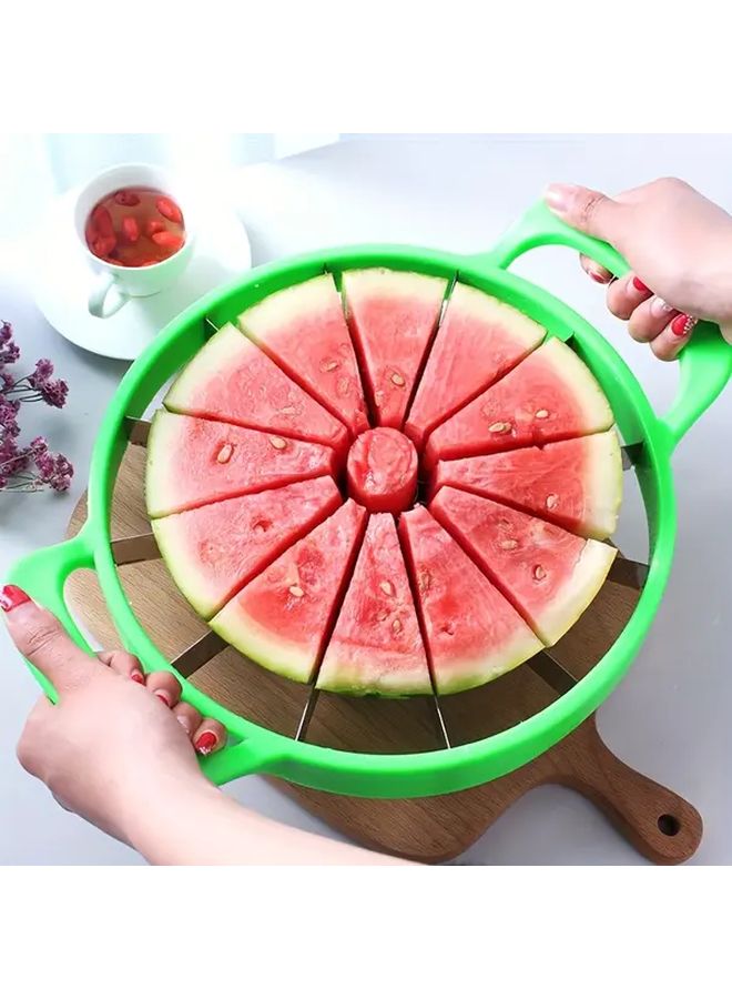 Green Stainless Steel Watermelon Slicer Non Slip Handle For Home And Commercial Kitchens - Image 3